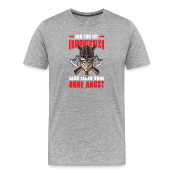 Viking Outfits Valhalla Norse Mythology - Men's Premium Organic T-Shirt - heather grey - Front - Damien (186cm)