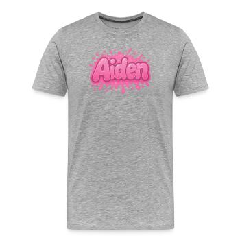 Graffiti Aiden Personalized name ideal gift printable on - Men's Premium Organic T-Shirt - heather grey - Front - Damien (186cm)