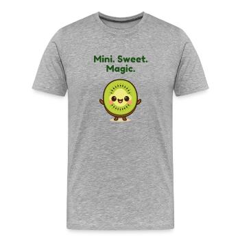 Kiwi Magie - Männer Premium Bio T-Shirt - Grau meliert - Vorne - Damien (186cm)