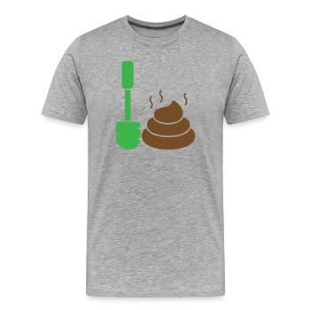 Marqueur vert rencontre émoticon de caca - T-shirt bio Premium Homme - gris chiné - Devant - Damien (186cm)