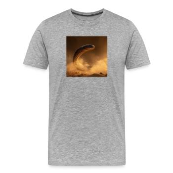 Golden Cobra in the Desert Desert Dust - Men's Premium Organic T-Shirt - heather grey - Front - Damien (186cm)