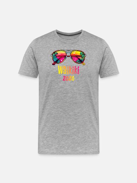 Waikiki 2026 Neon Sunglasses - Men's Premium Organic T-Shirt - heather grey