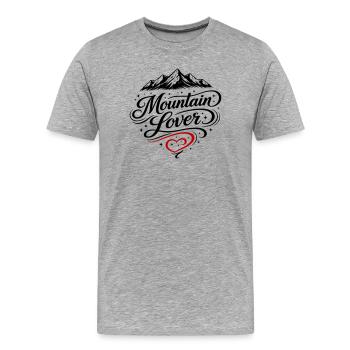 Berg Liebhaber - Männer Premium Bio T-Shirt - Grau meliert - Vorne - Damien (186cm)