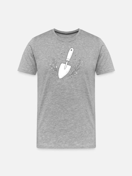 Garden Shovel Line Study - Men's Premium Organic T-Shirt - heather grey