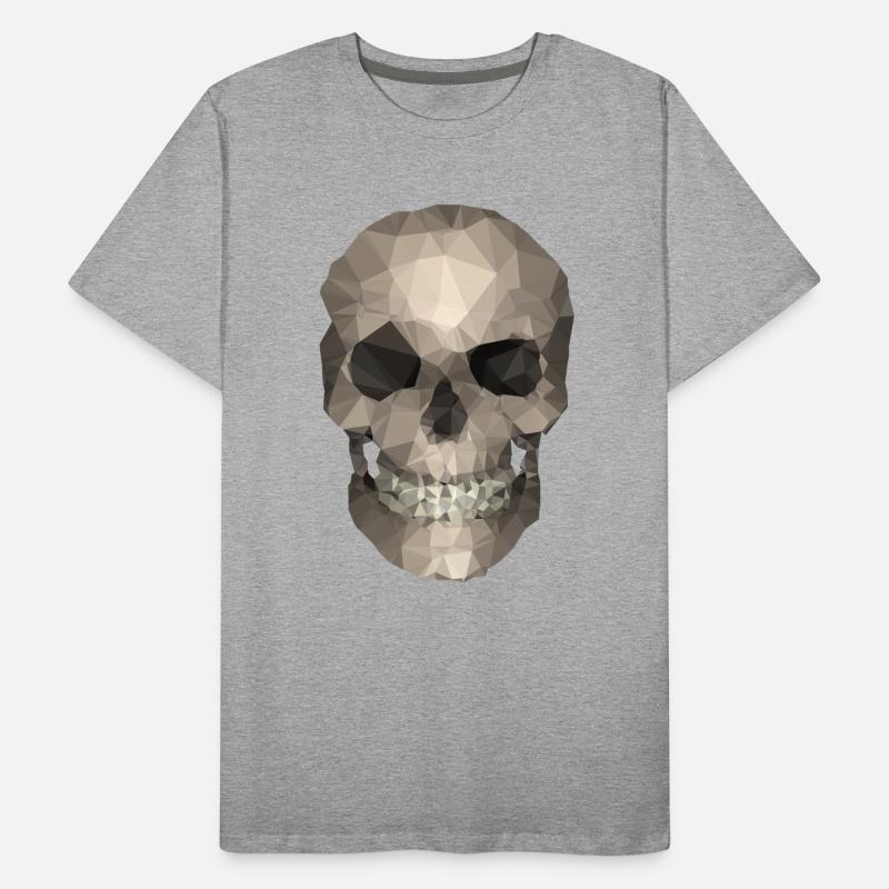 Polygon Geometrischer Schädel – Moderner Low Poly Männer Premium Bio T-Shirt