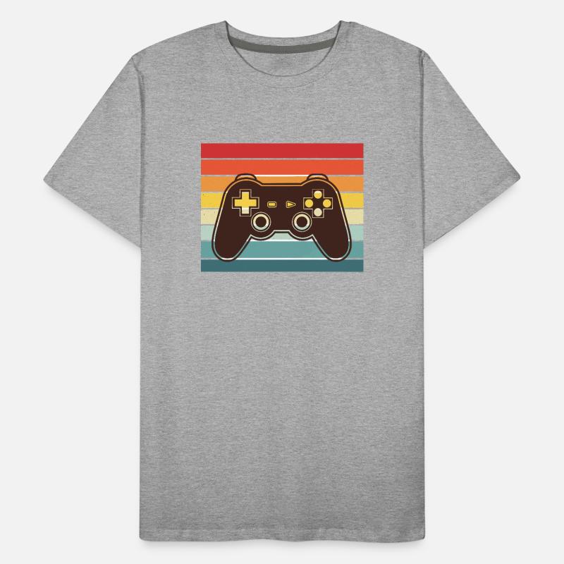 Retro Rainbow ControllerVintage Video Game Controller Men's Premium Organic T-Shirt
