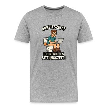Temps de session sur l’ordinateur portable - T-shirt bio Premium Homme - gris chiné - Devant - Damien (186cm)