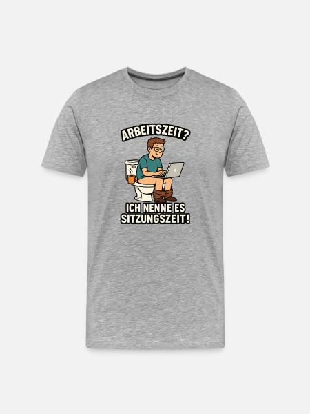 Session time on the laptop - Men's Premium Organic T-Shirt - heather grey