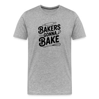 Bäcker gehen zum Backen - Männer Premium Bio T-Shirt - Grau meliert - Vorne - Damien (186cm)