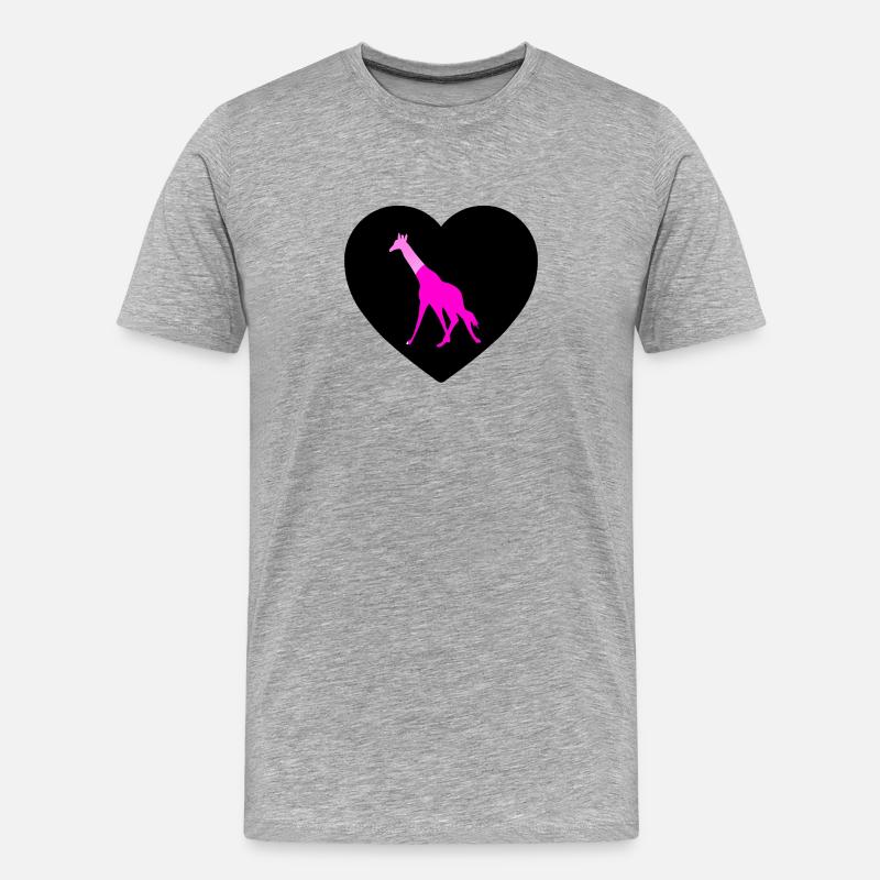 Giraffe - Männer Premium Bio T-Shirt - Grau meliert