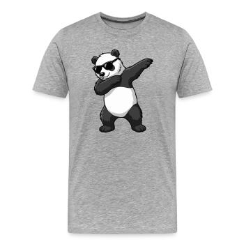 Dab Panda - Männer Premium Bio T-Shirt - Grau meliert - Vorne - Damien (186cm)