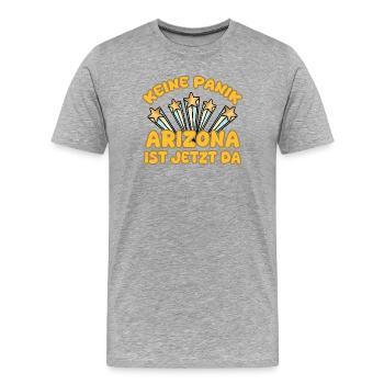 Prénom Arizona - T-shirt bio Premium Homme - gris chiné - Devant - Damien (186cm)