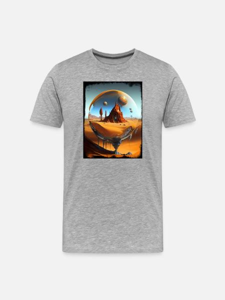 Orbital Desert Ruins in Glass - Men's Premium Organic T-Shirt - heather grey