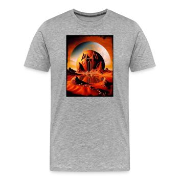 Roter Mondtempel Desert Sphere - Männer Premium Bio T-Shirt - Grau meliert - Vorne - Damien (186cm)