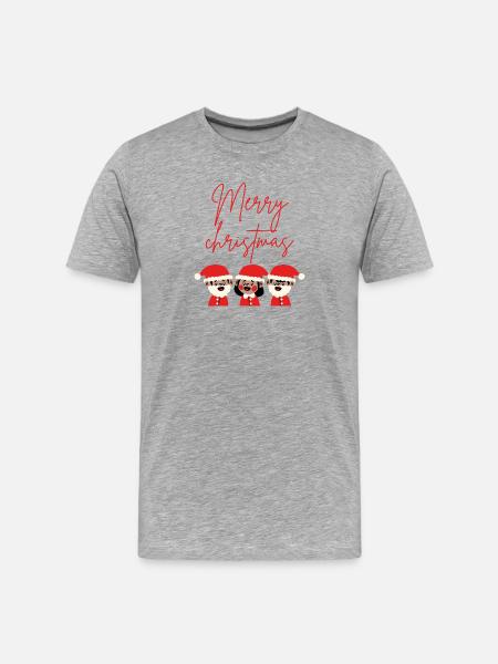 Frohe Weihnachten - Männer Premium Bio T-Shirt - Grau meliert