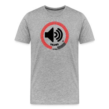 Niveau de volume - T-shirt bio Premium Homme - gris chiné - Devant - Damien (186cm)