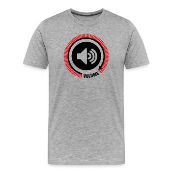 Lignes de volume des haut-parleurs - T-shirt bio Premium Homme - gris chiné - Devant - Damien (186cm)