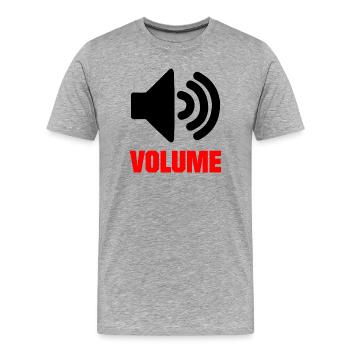 Volume des haut-parleurs - T-shirt bio Premium Homme - gris chiné - Devant - Damien (186cm)