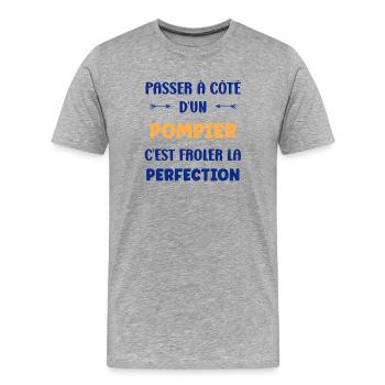 Feuerwehrmann - Männer Premium Bio T-Shirt - Grau meliert - Vorne - Damien (186cm)
