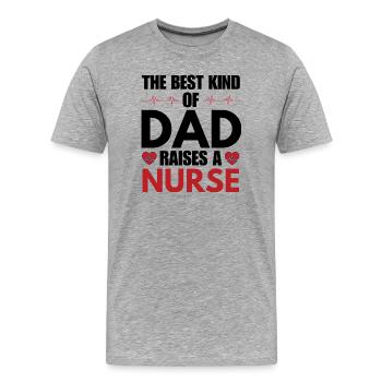 Krankenschwester-Vater – Stolzer Gesundheitsheld-Vater-Design - Männer Premium Bio T-Shirt - Grau meliert - Vorne - Damien (186cm)