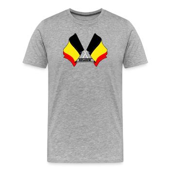 Belgium Crossed Flags - Men's Premium Organic T-Shirt - heather grey - Front - Damien (186cm)