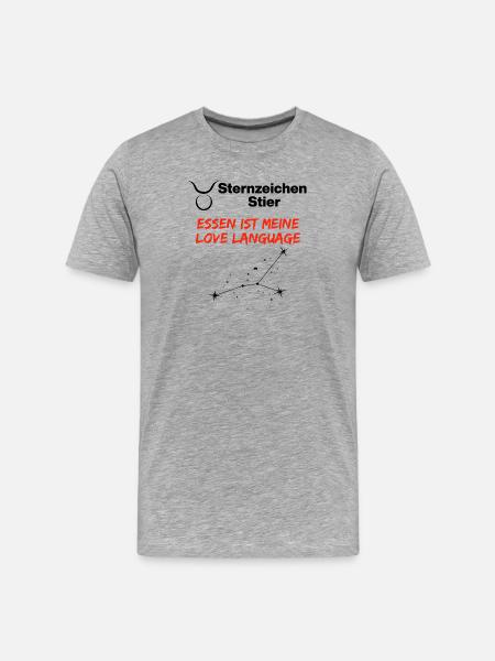 Zodiac Taurus Foodie Edition, Birthday - Men's Premium Organic T-Shirt - heather grey