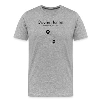 Cache Hunter Shirt – GPS Adventure Outdoor - Men's Premium Organic T-Shirt - heather grey - Front - Damien (186cm)