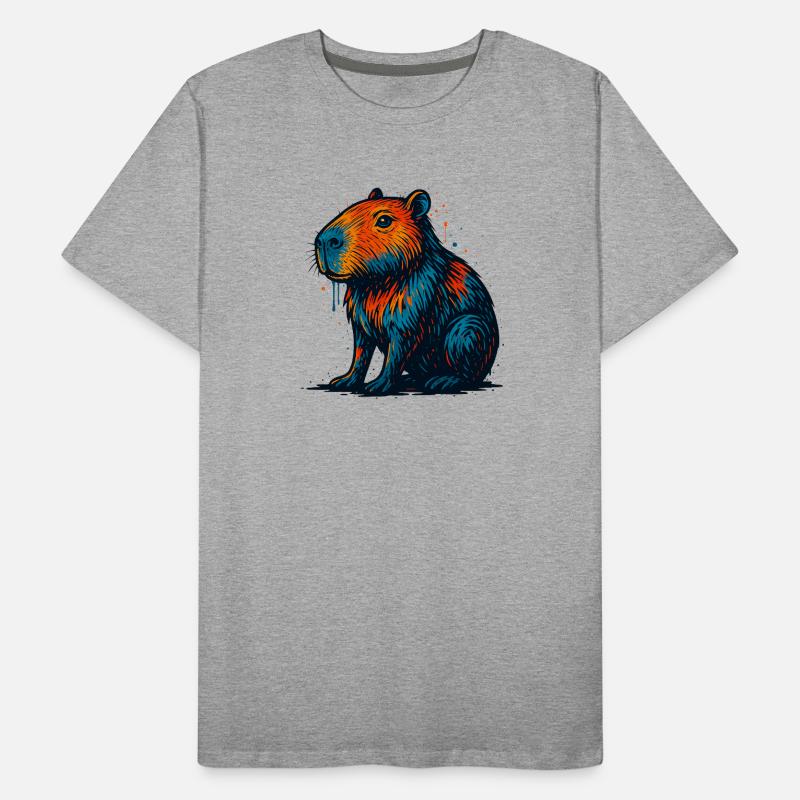Farbenfroher Biber Pop Art Männer Premium Bio T-Shirt