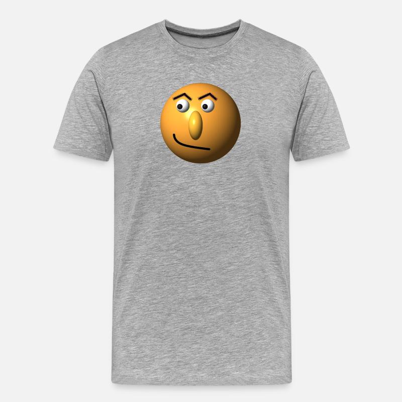 Verschmitztes Gesicht - Männer Premium Bio T-Shirt - Grau meliert