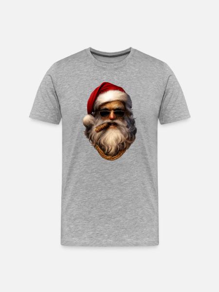 Santa Rebel Cigar and Luxury - Men's Premium Organic T-Shirt - heather grey