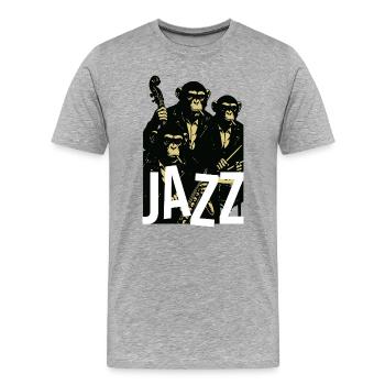 Jazz chimps Quartet - Men's Premium Organic T-Shirt - heather grey - Front - Damien (186cm)