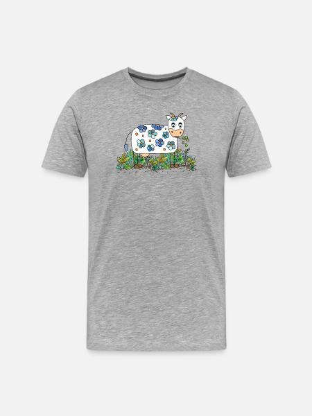Cow - Men's Premium Organic T-Shirt - heather grey