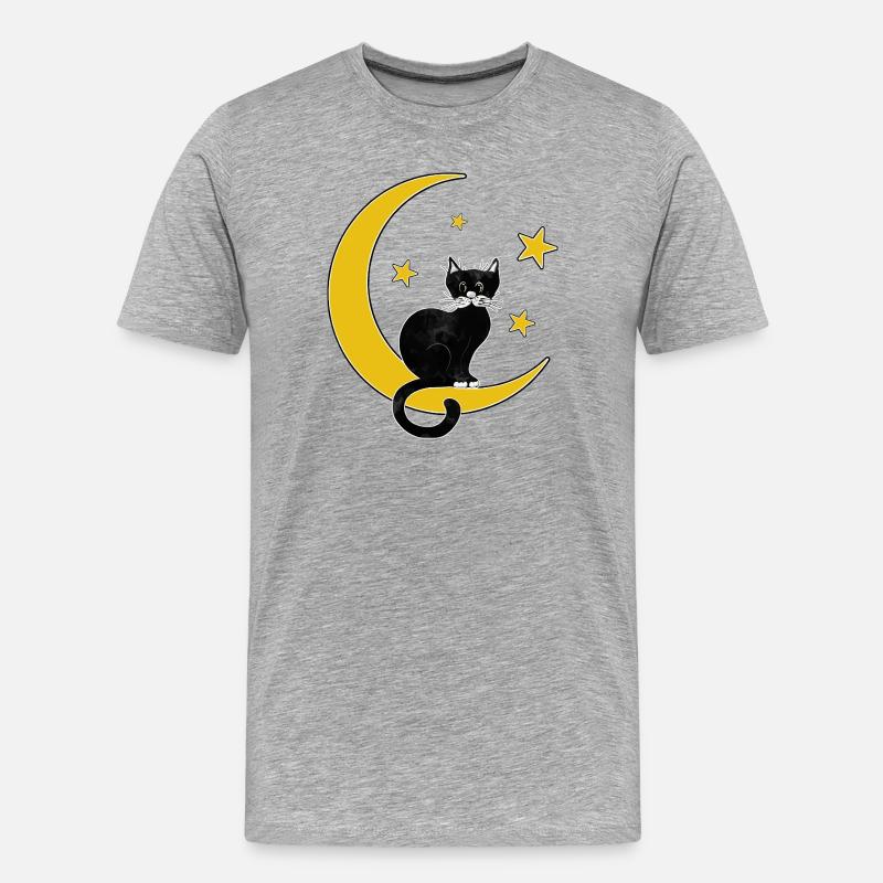 Katze - Männer Premium Bio T-Shirt - Grau meliert