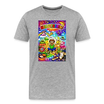 Hallucinating Cartoon Fantasy Trip - Men's Premium Organic T-Shirt - heather grey - Front - Damien (186cm)