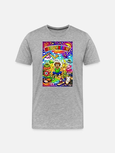 Hallucinating Cartoon Fantasy Trip - Men's Premium Organic T-Shirt - heather grey