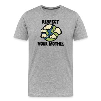Whimsy Cloud Globe - Men's Premium Organic T-Shirt - heather grey - Front - Damien (186cm)