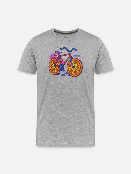 Pizza Bike Pop Art - Men's Premium Organic T-Shirt - heather grey