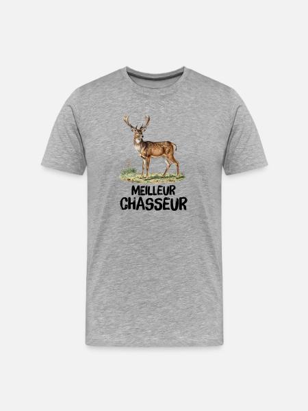 Meilleur chasseur chevreuil aquarelle nature - Men's Premium Organic T-Shirt - heather grey