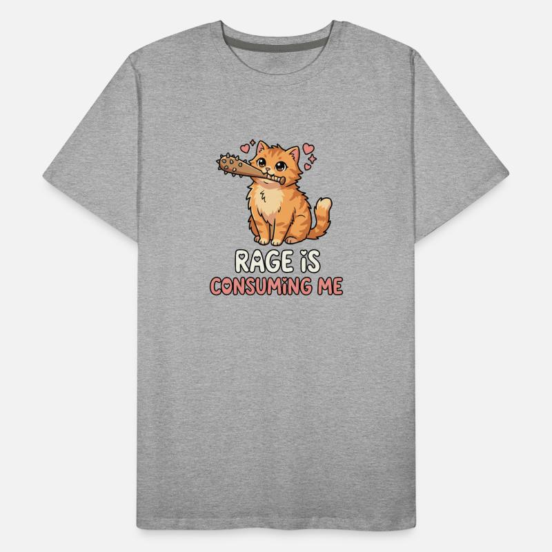 La rage me consume Chat mignon meme T-shirt bio Premium Homme