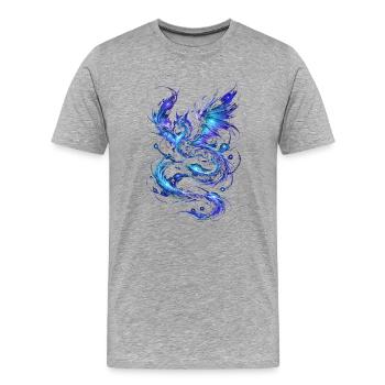 Blauer Sternenfeuerdrache - Männer Premium Bio T-Shirt - Grau meliert - Vorne - Damien (186cm)