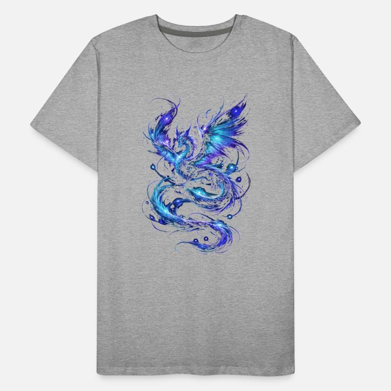 Blauer Sternenfeuerdrache Männer Premium Bio T-Shirt
