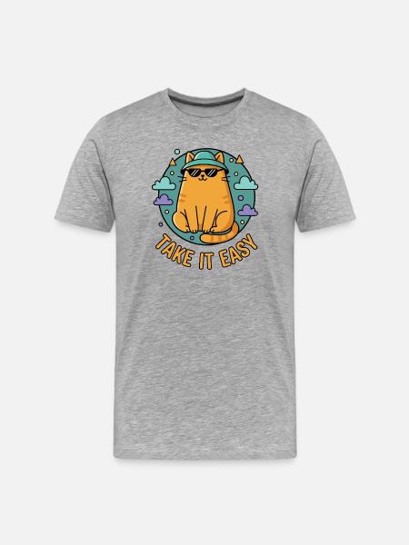 Chillkater with sunglasses - Men's Premium Organic T-Shirt - heather grey