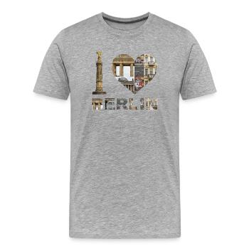 I Love Berlin – Urban Architecture - Men's Premium Organic T-Shirt - heather grey - Front - Damien (186cm)