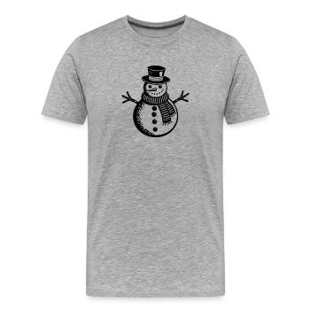 Bonhomme de neige - T-shirt bio Premium Homme - gris chiné - Devant - Damien (186cm)