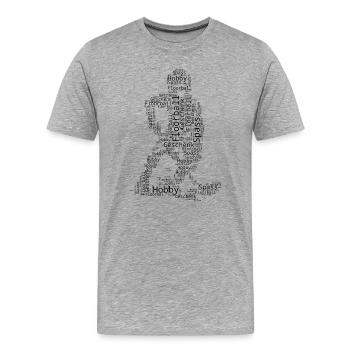 Clear floorball message - Men's Premium Organic T-Shirt - heather grey - Front - Damien (186cm)