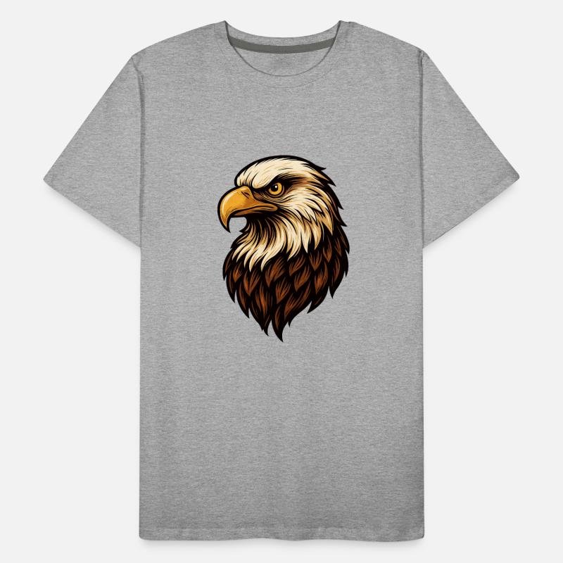 Powerful Eagle Head Illustration Men's Premium Organic T-Shirt