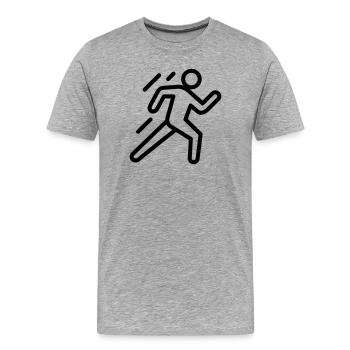 Evakuierung - Männer Premium Bio T-Shirt - Grau meliert - Vorne - Damien (186cm)