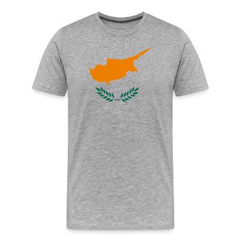 Zypern Flagge Republik Zypern Fahne Cyprus - Männer Premium Bio T-Shirt - Grau meliert - Vorne - Damien (186cm)