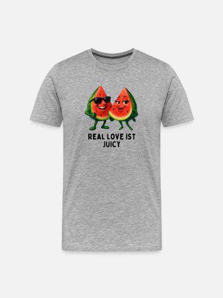 Juicy Love Melons Duo - Men's Premium Organic T-Shirt - heather grey
