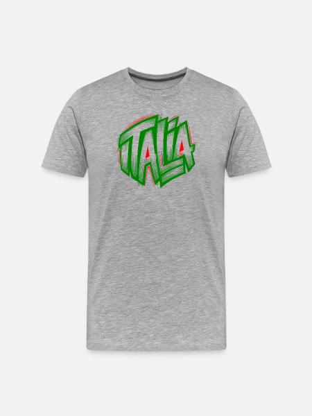 Italia Graffiti vert-rouge - T-shirt bio Premium Homme - gris chiné